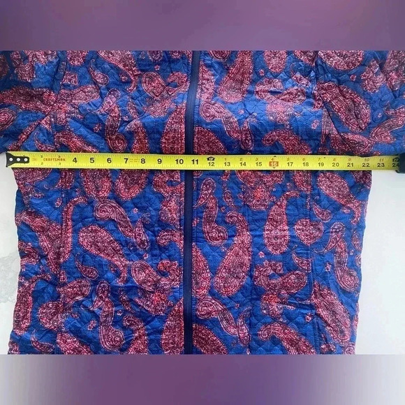 Lands End Women’s Quilted‎ Zip Up Paisley Long Sleeve Spring Jacket EUC Size XLP - Picture 3 of 8